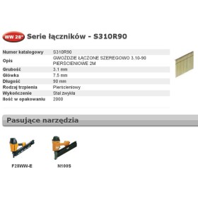 Bostitch Gwoździe Ww 28` 3,1 X 90Mm Ring S310R90 2000 Szt.