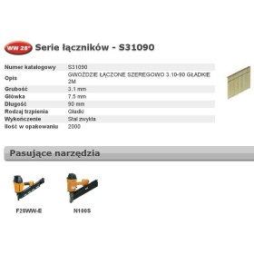 Bostitch Gwoździe Ww 28` 3,1 X 90Mm S310R90 2000 Szt.