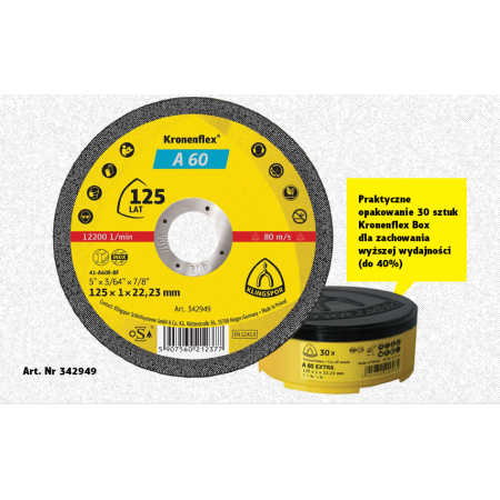 K.tarcza Met 125Mm X 1,0Mm X 22,2Mm  A60 Extra 25+5Szt.
