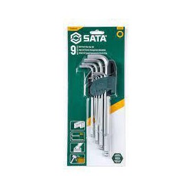 Sata Zestaw 9 Kluczy Trzpieniowych Kolorowych 6-Kątnych Ekstra Długich Metrycznych Z Kulką