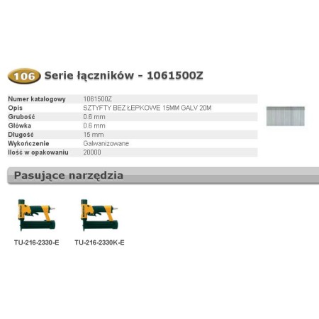 Bostitch Sztyfty Mini 106 15Mm 20 000 Szt.