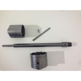 Jobi Korona / Frez Do Muru Zestaw 65 + 80Mm Uchwyt Sds, Długi Trzpień