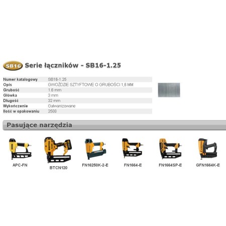 Bostitch Gwoździe Sb16 0` 32Mm 2500 Szt.