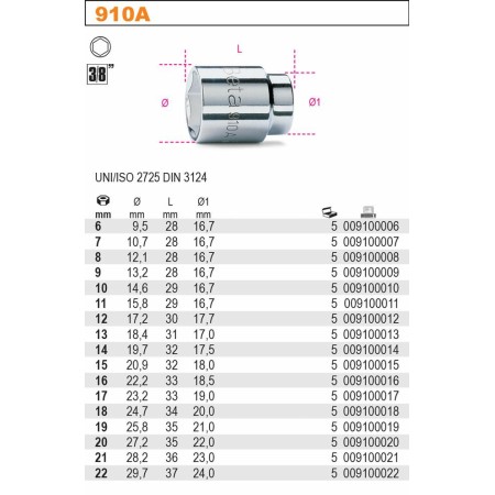 Beta Nasadka 3/8"*10Mm...