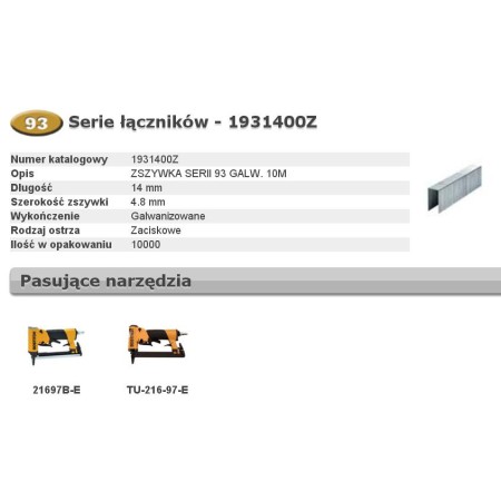Bostitch Zszywki 93 14Mm 10 000Szt.