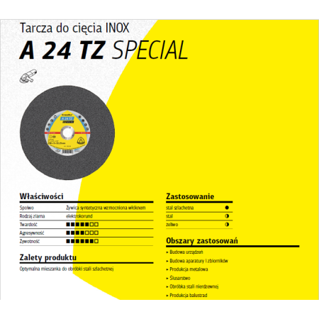 Klingspor Tarcza Do Cięcia Metalu 230Mm X 3,0Mm X 22,2Mm  A24 Tz Special