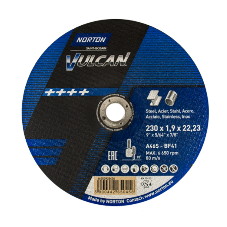 Norton Tarcza Vulcan Do Metalu 230X1.9X22.23-T41 A46S