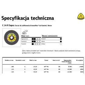 K.tarcza Szlif.125Mm X 6,0Mm X 22,2Mm C24 Kamień Wypukła