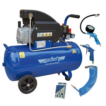 SPRĘŻARKA ADLER 50l AD 2050-50-8BAR 230V Z ZESTAWEM AKCESORIÓW