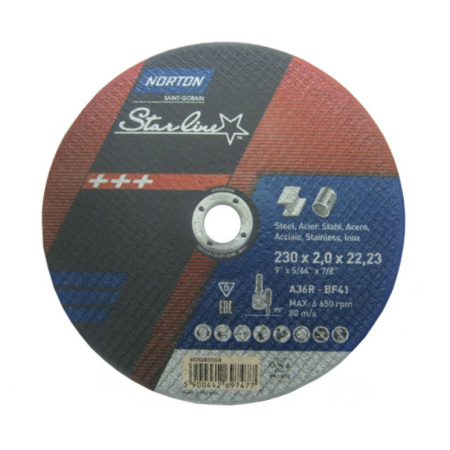 Norton Tarcza Starline Do Metalu 230Mm X 2.0Mm X 22.22Mm -T41 A36R