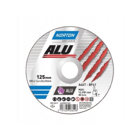 Norton Tarcza Vulcan Do Aluminium 125Mm X 1.6Mm X 22.2Mm -T41  A46Q