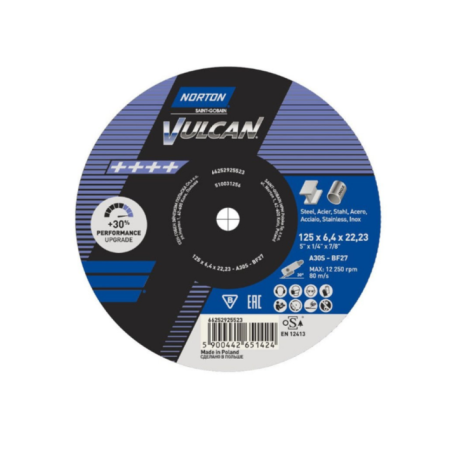 Norton Tarcza Vulcan Do Metalu 125Mm X 6.4Mm X 22.2Mm -T27  A30P