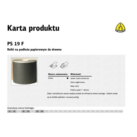 Klingspor Rolka Na Podłożu Papierowym Ps19F 200Mm Gr. 16  /1Mb
