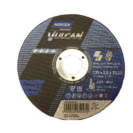 Norton Tarcza Vulcan Do Metalu 125 X 2.0 X 22.2Mm-T41 A30S