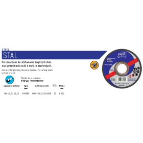 Incoflex Tarcza Do Metalu 180 X 2,5 X 22,2Mm
