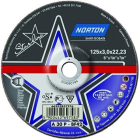 Norton Tarcza Starline Do Metalu 125Mm X 3.0Mm X 22.22Mm -T42 A30P