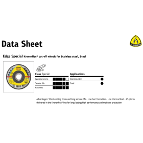 Klingspor Tarcza Do Cięcia Metalu 125Mm X 1,2Mm X 22,2Mm  Edge