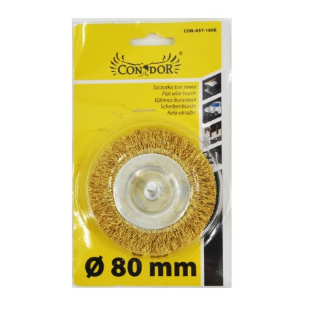 Szczotka Tarczowa Druciana Z Trzpieniem 80 Mm  Con-Ast-1808