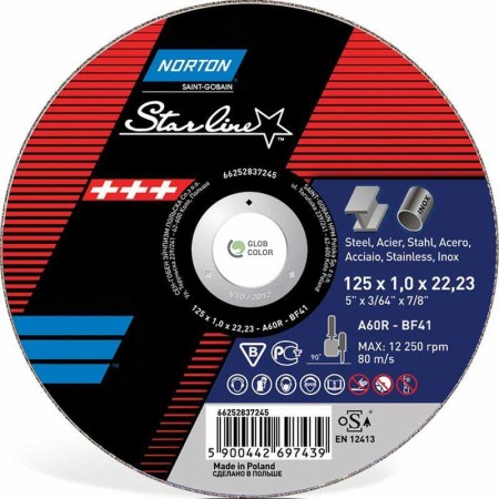 Norton Tarcza Starline Do Metalu 125X1.0X22.23-T41 A60R