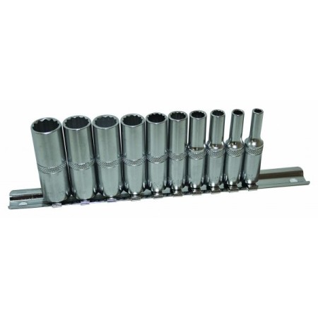 Asta Nasadki Ręczne Długie 12Kt 1/4" Na Asta Nasadki Ręczne 12Kt 1/4" Na Szynie 4-13Mm