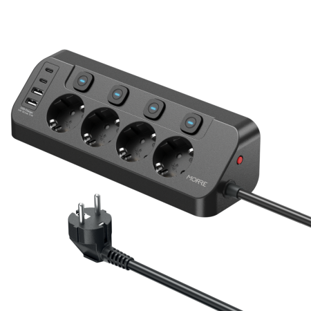 Morre Listwa Zasilająca 8W1 4Gniazda 2Xusb-C 2Xusb-A 12W 2M