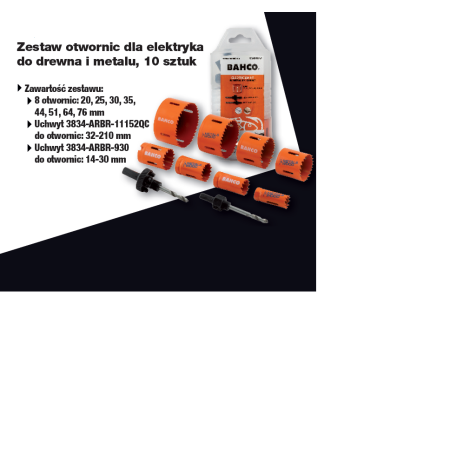 BAHCO OTWORNICA 3834 KPL.10szt
