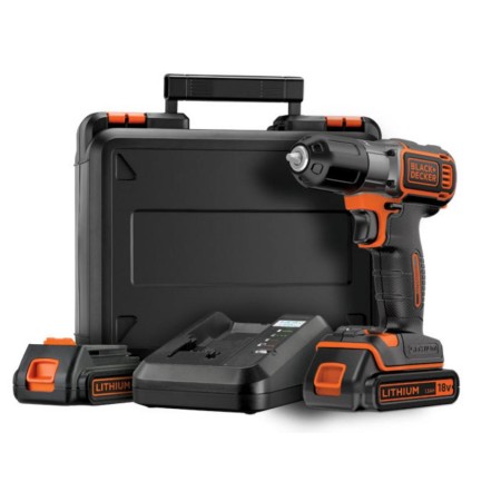 BLACK+DECKER WIERTARKO-WKRĘTARKA 18V 2 x 1,5AH LI-ION AUTOSENSE + WALIZKA ASD18KB