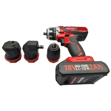 ROOKS WKRĘTARKA 18V AQ-ONE 1x2,0Ah / 3 WYMIENNE UCHWYTY