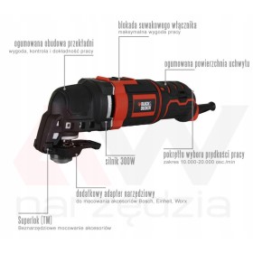BLACK+DECKER NARZĘDZIE WIELOFUNKCYJNE 300W WALIZKA MT300KA