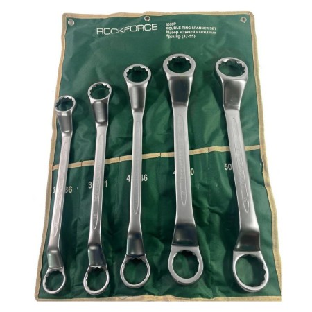 ROCKFORCE KLUCZ OCZKOWY ODGIĘTY kpl. 5el.