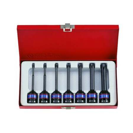 KING TONY NASADKI UDAROWE Z KOŃCÓWKĄ TORX 1/2" 7 elem. DŁUGIE T25 - T60, KASETA