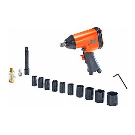 BLACK&DECKER KLUCZ UDAROWY PNEUMATYCZNY 1/2"+ NASADKI 10szt