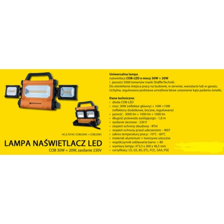 REFLEKTOR COB 30W + 2W 230V