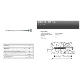FISCHER KOŁEK ROZPOROWY SXRL 10 x 100 FUS T40/SW13  50szt.