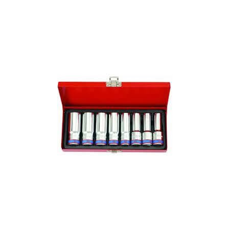 KING TONY KOMPLET NASADEK 1/2"  8cz. DŁUGIE/ KASETA