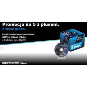 NORTON TARCZA VULCAN 125 x 1,6  50szt.+5 GRATIS