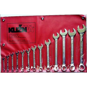 KUŹNIA KLUCZE PŁASKO-OCZKOWE KOMPLET  9 elem. 8-24mm Cr-V RWPn