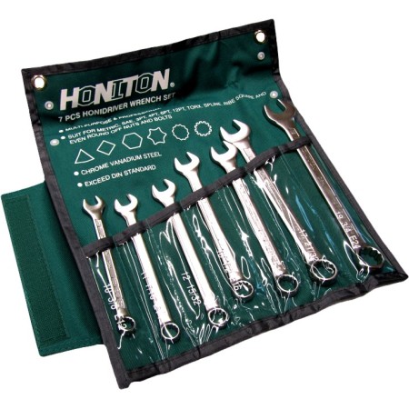 HONITON KLUCZE PŁASKO-OCZKOWE PŁACHTA 7 elem.10-19mm