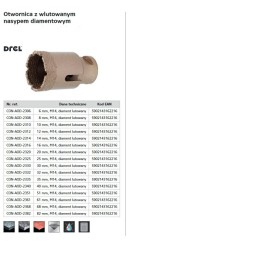 DREL KORONA M14 Z NASYPEM DIAMENTOWYM LUTOWANYM 61mm