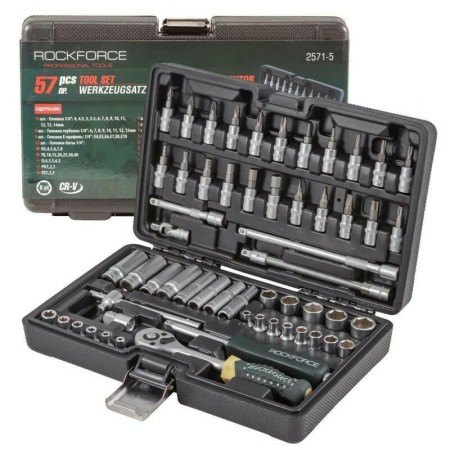 ROCKFORCE ZESTAW KLUCZY     1/4" 57el.