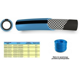 WĄŻ DO SPRĘŻONEGO POWIETRZA FI    6mm x 50m, NIEBIESKI, PROFESIONALNY