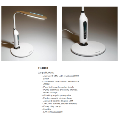 TIROSS LAMPKA BIURKOWA 48 SMD LED