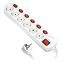ORNO LISTWA PRZECIWPRZEPIĘCIOWA 6x GNIAZD MULTISWITCH KABEL 1,5m