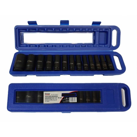 ZESTAW NASADEK UDAROWYCH DŁUGICH 1/2" 13szt./SILVER