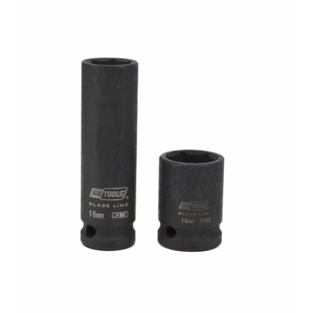AWTOOLS  ZESTAW NASADEK UDAROWYCH KRÓTKICH I DŁUGICH 1/2" 20cz. BLACK LINE