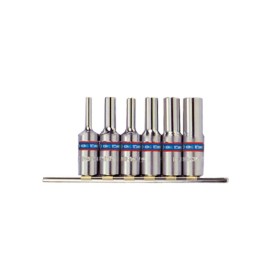 KING TONY KOMPLET NASADEK GWIAZDKOWYCH / TORX 3/8" 6 elem. DŁUGIE E4 - E14, CHROM, NA SZYNIE