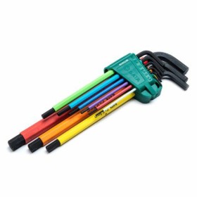 SATA ZESTAW 9 KLUCZY TRZPIENIOWYCH KOLOROWYCH 6-KĄTNYCH EKSTRA DŁUGICH METRYCZNYCH