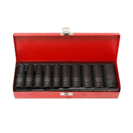 ROCKFORCE NASADKI UDAROWE DŁUGIE 10szt.1/2" 10-24mm /WALIZKA