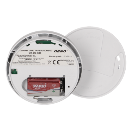 ORNO CZUJNIK DYMU PAPIEROSOWEGO 9V DC