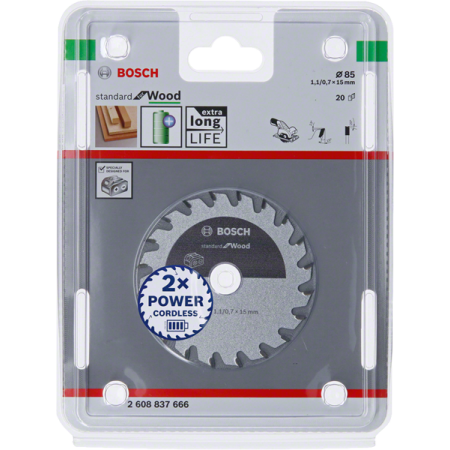 BOSCH PIŁA STANDARD WOOD ACCU 85x15x20z